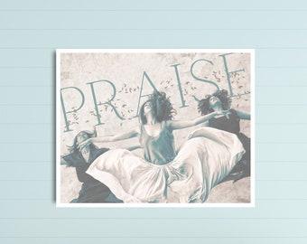 DIGITAL PRINT, Psalm 149:3, Praise God in the dance, dance team wall art, worship team decor, praise team church decor, Christian wall art