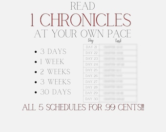 1 CHRONICLES READING SCHEDULES - "At Your Own Pace" - structured Bible plans - Scripture reading schedule - Small group reading plans