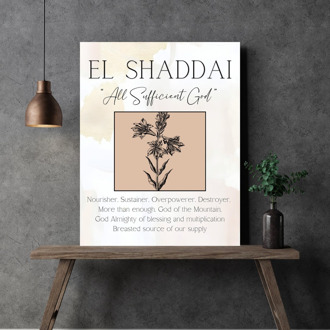 Digital Print el Shaddai Names of God Series Christian Home Decor ...