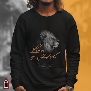 Christian Shirts, Lion of Judah sweatshirt gift, Christian Lion pullover, Bible Verse sweatshirt gift for Christian, Lion of Judah shirt Mew
