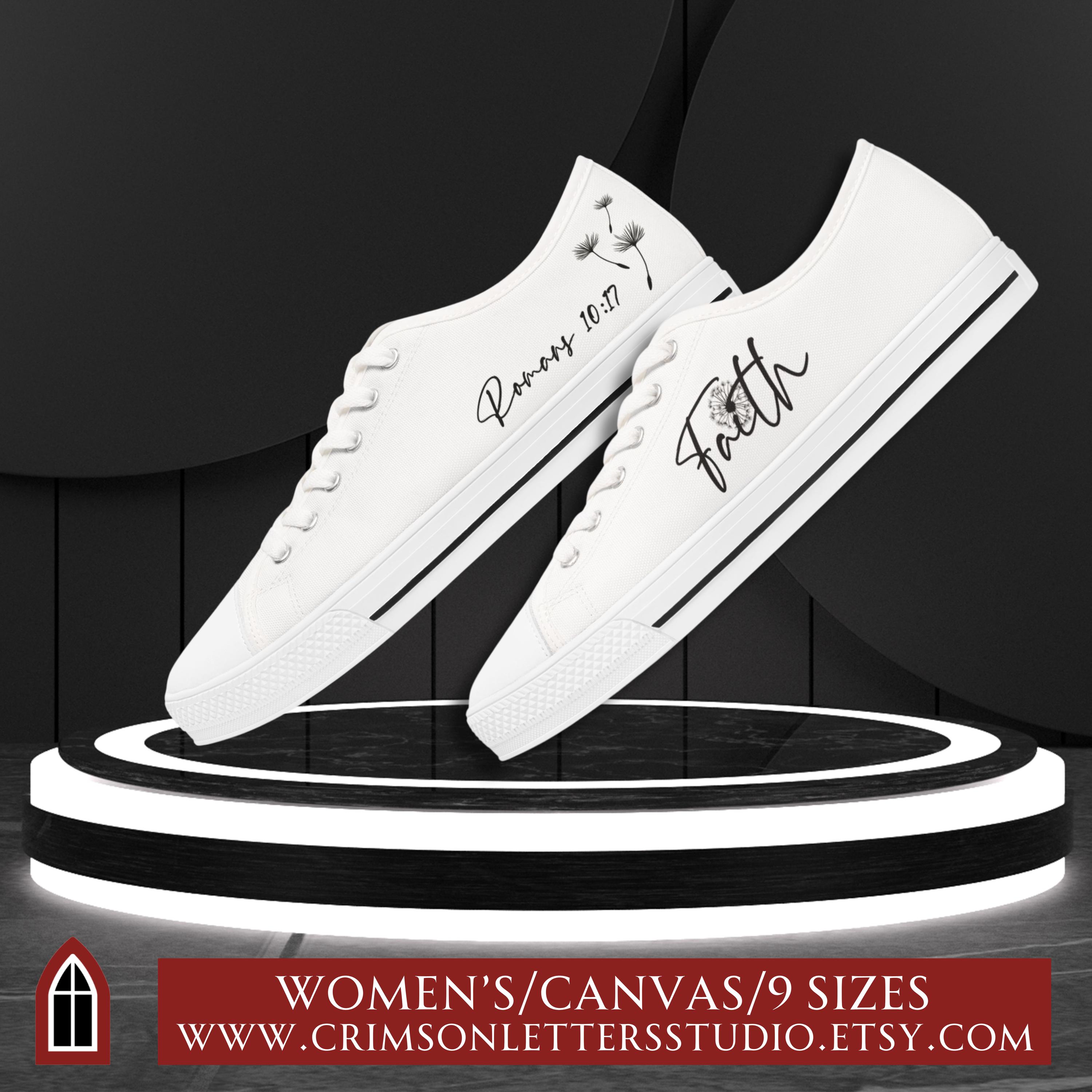 Zapatillas de novia Faith, zapatillas bajas para mujer, zapatillas de boda con versículo bíblico, zapatos cristianos, zapatillas cristianas, zapatilla