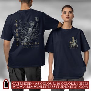 Sacred Obsession Christian Shirt, Floral Oversized Streetwear, Jesus Shirt Graphic Tees, Bible Verse Spring Fashion, Flower Oversized tshirt