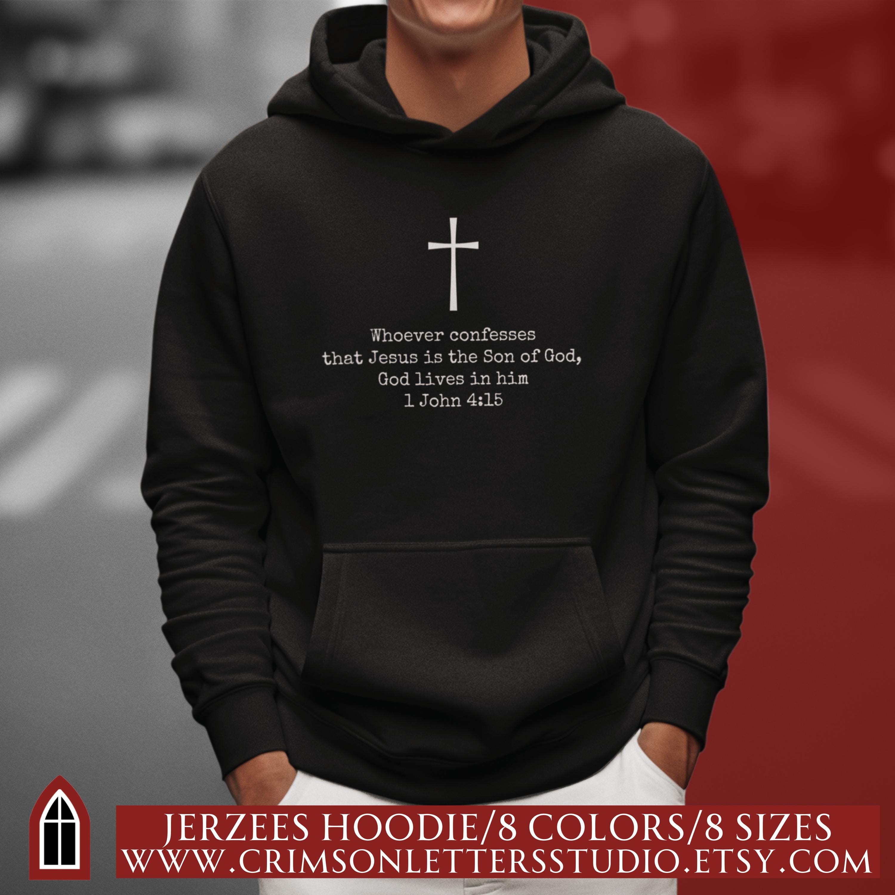 Christian Shirts, Christian Hoodie Hoodie Sweatshirt Christian Message Christian Sweatshirt Spring Print Bible Verse Blue Hoodie Men Graphic
