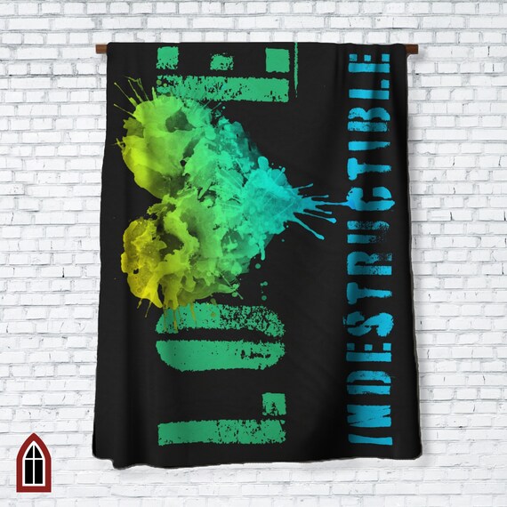 VELVETEEN PLUSH Christian BLANKET love Indestructible Faith Home Decor Paint Splatter Heart Image Agape Love God s Love Etsy UK