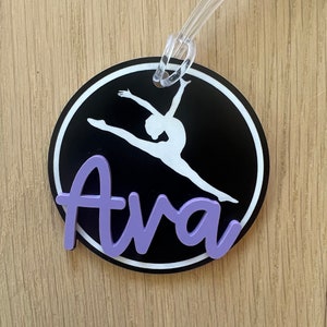 Personalized Dance Bag Tag, Gymnastics Bag Tag, Dance Competition Gift, Dance Team Gift, Gymnastics Team Gift, Gymnastics Gift for Coach