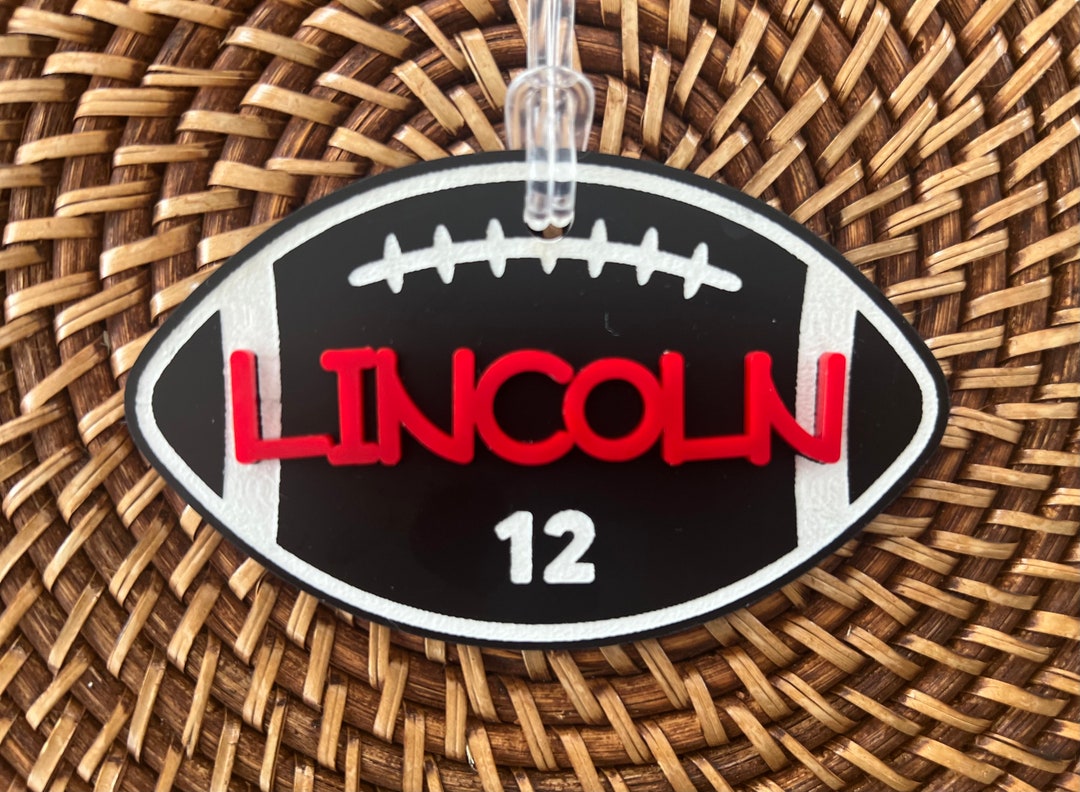 Personalized Football Bag Tag, Football Bag Charm, Football Tournament