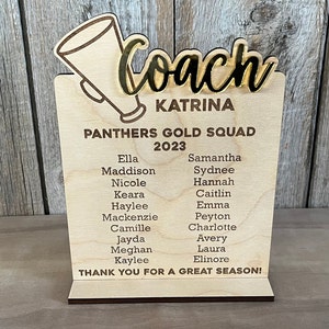 Personalized Cheer Coach’s Gift, Cheerleader Coaches Plaque, End of Season Cheer Gift, Cheer Team Gift for Coach, Wood Cheerleading Award