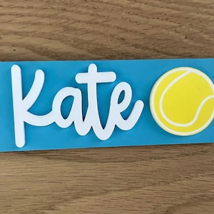 Personalized Acrylic Tennis Bag Tag, Tennis Backpack Name Tag, Tennis Tournament Gift for Team, Tennis Key Chain, Tennis Back to School