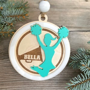 Personalized Cheer Ornament, Cheerleader Gift, Cheer Christmas Gift, Cheerleader Team Gift, Cheer Coach Gift, Gift for Teen, Gift for Girls