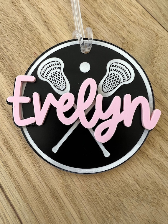 Personalized Lacrosse Bag Tag, Lacrosse Bag Charm, Lacrosse Tournament Gift, Lacrosse Team Gift, LAX Coach Gift, Lacrosse Stocking Stuffer