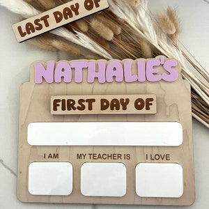 Back to School Sign, Personalized Back to School Plaque, First and Last Day of School Photo Prop, Custom Wood and Acrylic Back toSchool Sign