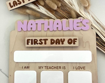Personalized Back to School Sign: Wood Photo Prop, First & Last Day