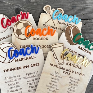 End of Season Coaches Gift, Personalized Coaches Plaque, Team Gift for Sports, Custom Wood Sports Sign for Coach, Custom Gift for Coach