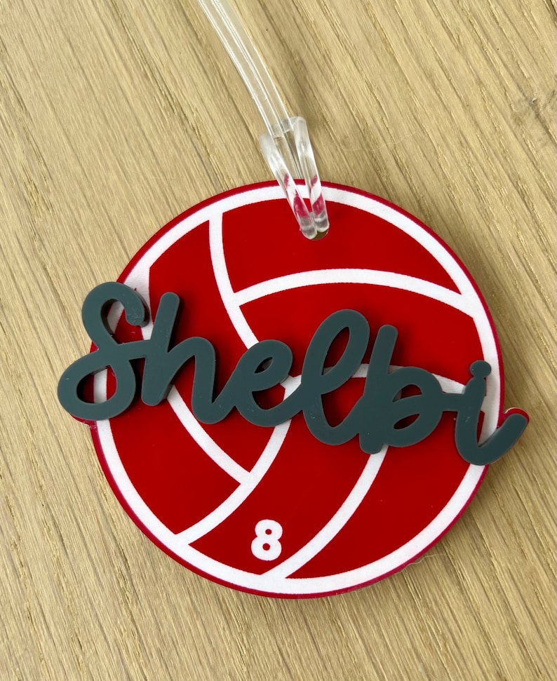 Personalized Volleyball Bag Tag Volleyball Bag Charm Etsy