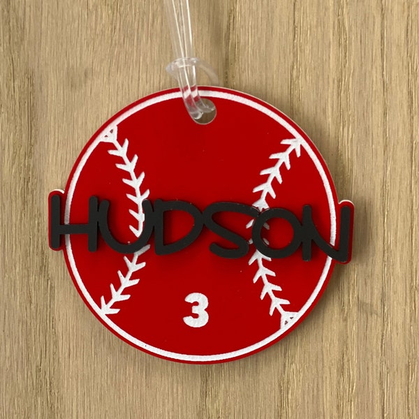 Baseball Bag Tag Etsy