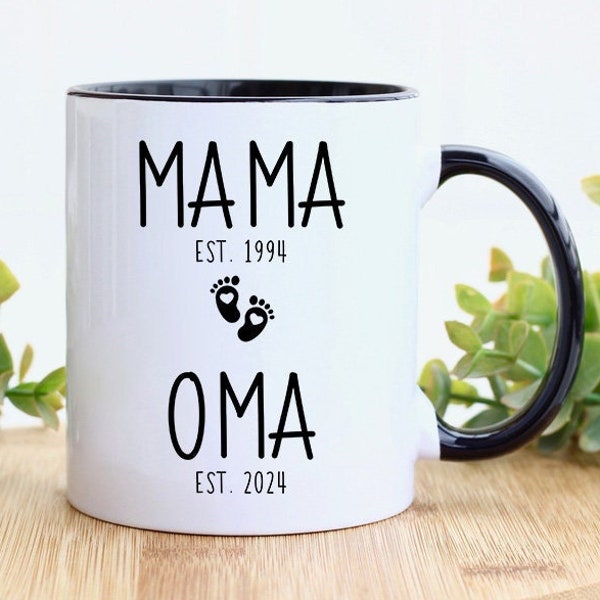 Tasse Schwangerschaft verkünden - Oma Tasse personalisiert - Du wirst Oma Geschenk - werdende Großmutter - Ihr werdet Oma und Opa