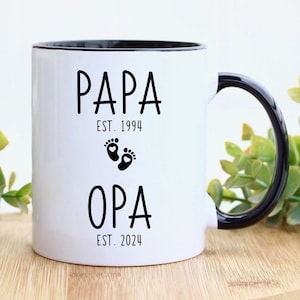 Tasse Schwangerschaft verkünden Opa Tasse personalisiert Du wirst Opa Geschenk werdender Großvater Ihr werdet Oma und Opa Schwarz