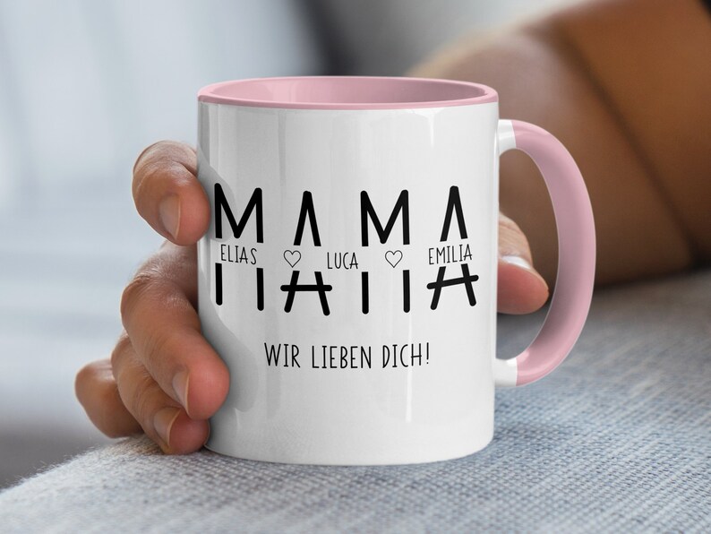 Personalisierte Tasse zum Muttertag Muttertagstasse Muttertagsgeschenk Tasse personalisiert Geschenk zum Muttertag Geschenk Mama Rosa