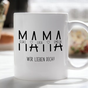Personalisierte Tasse zum Muttertag Muttertagstasse Muttertagsgeschenk Tasse personalisiert Geschenk zum Muttertag Geschenk Mama Weiß