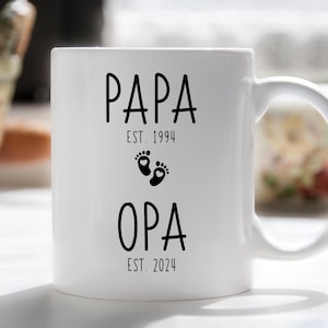 Tasse Schwangerschaft verkünden Opa Tasse personalisiert Du wirst Opa Geschenk werdender Großvater Ihr werdet Oma und Opa Weiß
