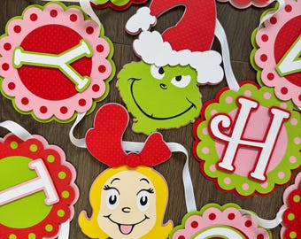 Grinch Inspired Banner - Welcome to Twoville - Whoville Birthday Party Theme