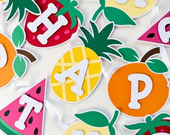 Twotti Frutti Birthday Garland - Fruit Birthday Banner - Sweet One Party - Tutti Frutti Party