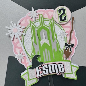 Wicked Inspired Cake Topper - Wicked Party Decor - Pink Goes Good with Green
