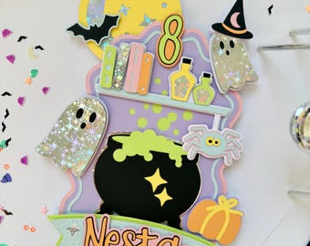 Pastel Halloween Birthday Cake Topper – Spooky One Party Theme - Summerween
