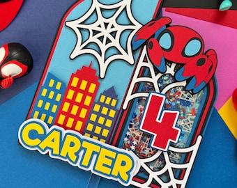 Spidey Inspired Cake Topper - Spidey Cake Topper - Spidey Birthday Party