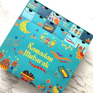 Ramadan Calendar-Ramadan Decorations for Home and Table Decor - Colorful Islamic Art - Engage your Kids with a Daily Activity - Ramadan gift