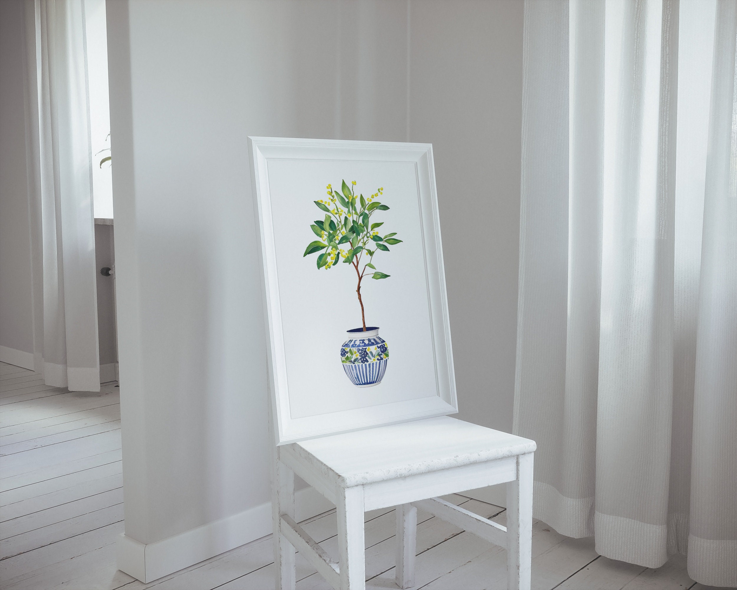 Ginger Jar Planter Wall Decor Blue & White Porcelain Pot Etsy