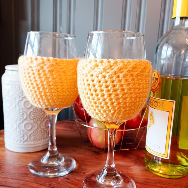 Wine Glass Cozy - Wine Glass Sleeve - Crochet Wine Glass Holder- Handmade - Custom made - Pick Your Color - Stemless Wine Glass Cozies