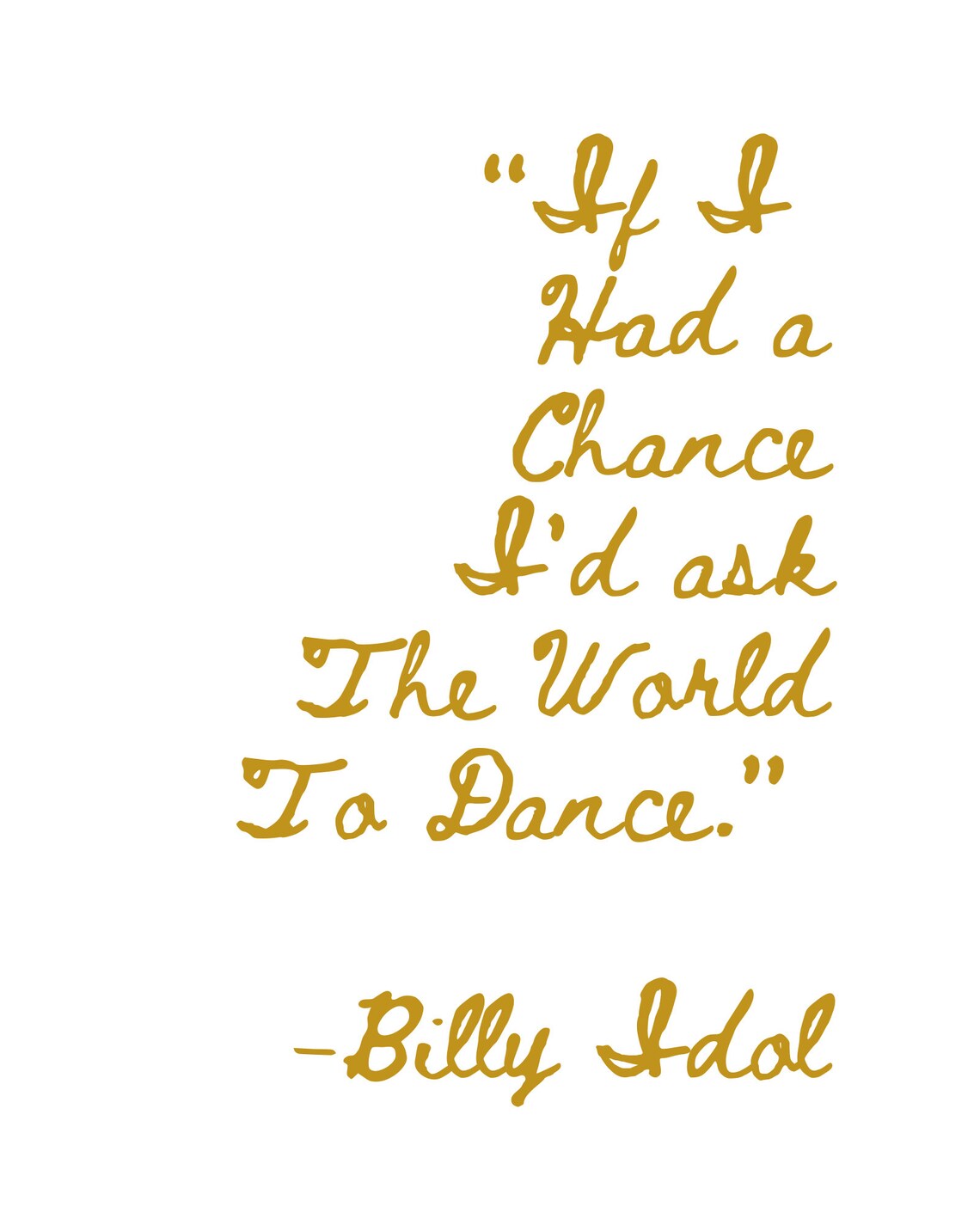 Billy Idol Quote Etsy