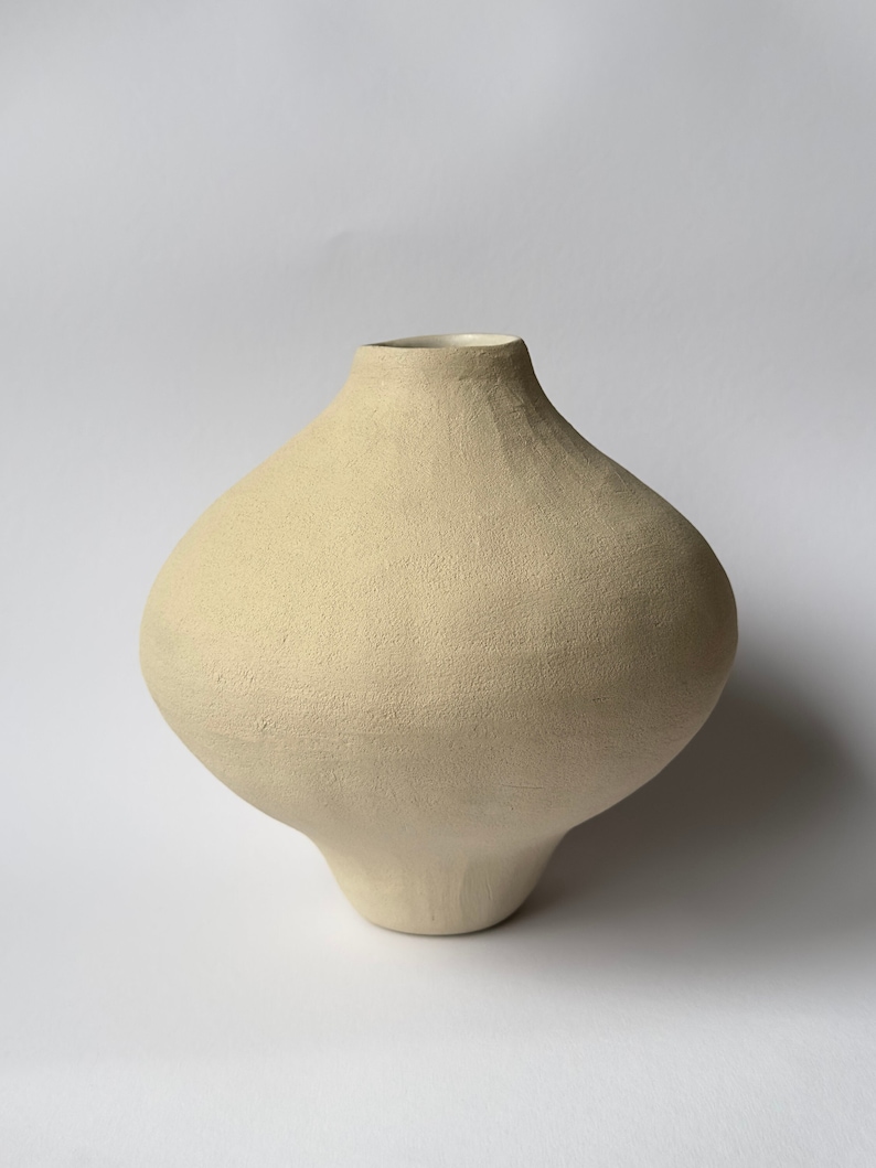 Beige Ceramic Vase Handmade Ceramic Vase Design Vase Sculptural Vase Ceramic Vessel Modern Ceramic Decor image 1