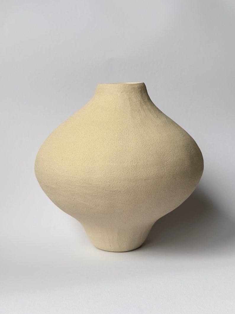 Beige Ceramic Vase Handmade Ceramic Vase Design Vase Sculptural Vase Ceramic Vessel Modern Ceramic Decor image 7