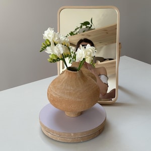 Handmade Textured Ceramic Vase: Modern Stoneware Home Decor
