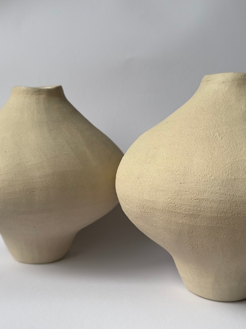 Beige Ceramic Vase Handmade Ceramic Vase Design Vase Sculptural Vase Ceramic Vessel Modern Ceramic Decor image 6