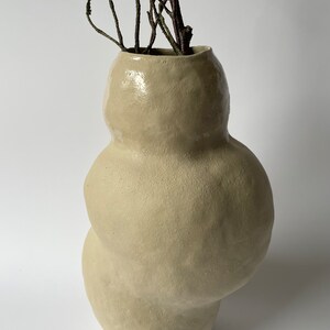 Sculptural Vase Design Vase Home Decor Beige Ceramic Vase Modern Ceramic Decor image 5