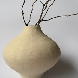 Beige Ceramic Vase Handmade Ceramic Vase Design Vase Sculptural Vase Ceramic Vessel Modern Ceramic Decor image 4