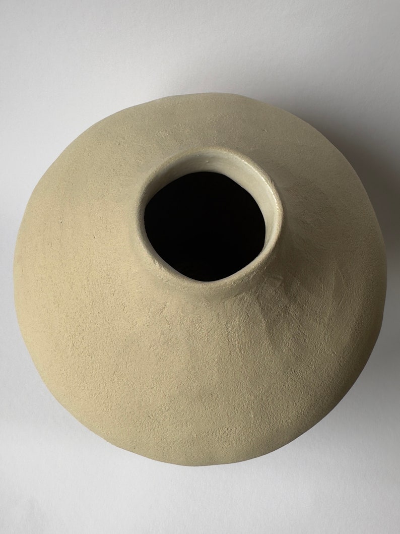 Beige Ceramic Vase Handmade Ceramic Vase Design Vase Sculptural Vase Ceramic Vessel Modern Ceramic Decor image 5