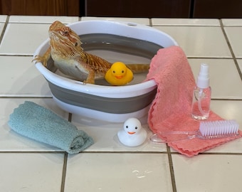 Conjunto para banheira com dragão barbudo -