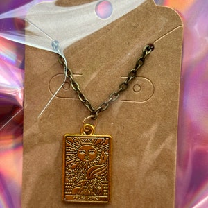 TAROT CARD NECKLACE - “The Sun” Gold