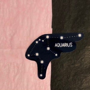 GLOSSY: Aquarius Constellation Sticker, Zodiac Sticker, Constellation, Stars