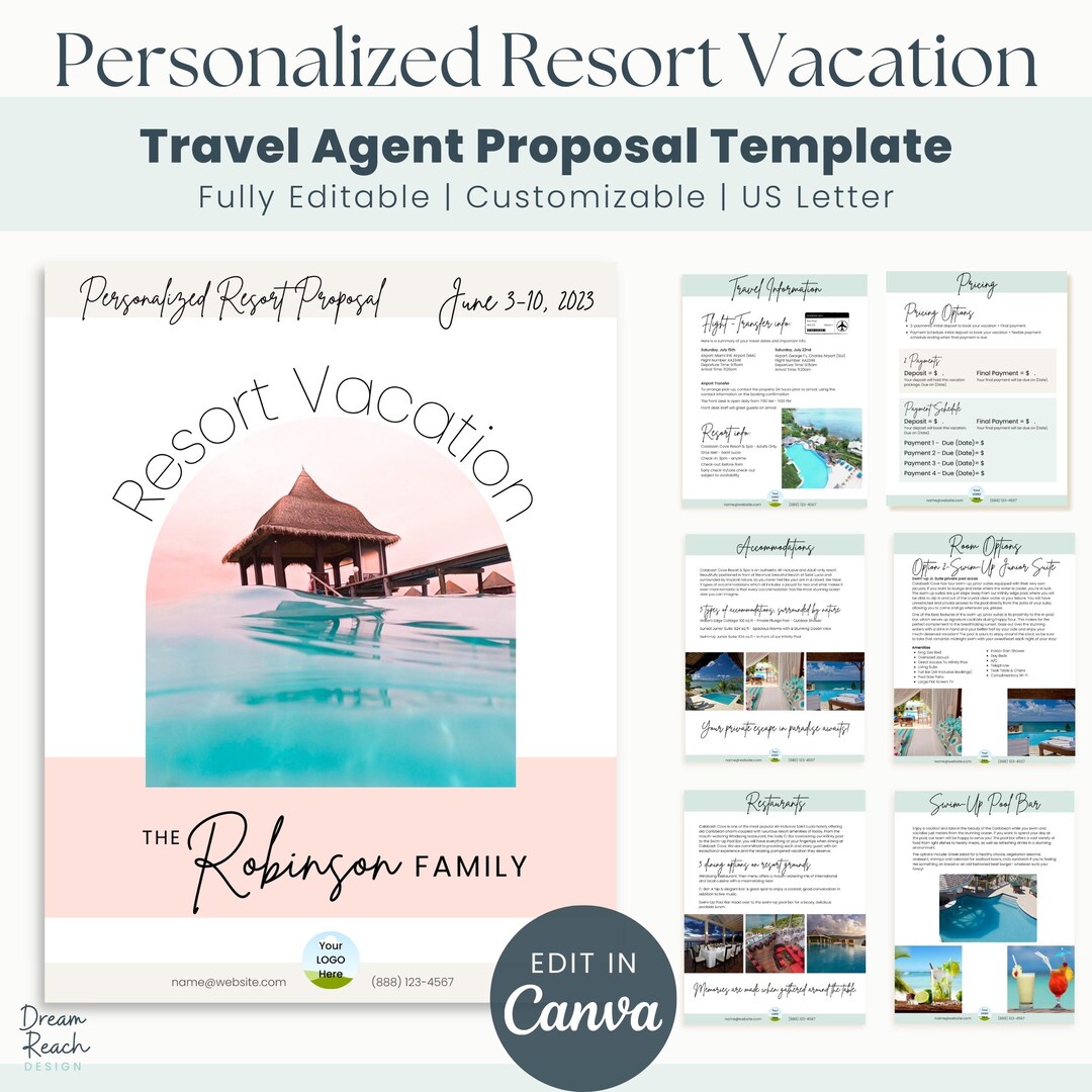 Personalized Resort Vacation Proposal Template for Travel Agents All ...
