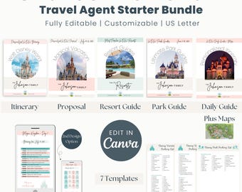 Orlando Theme Park Travel Agent Bundle  Theme Park Starter Templates  Magical Florida Vacation  Edit in Canva  Instant Download