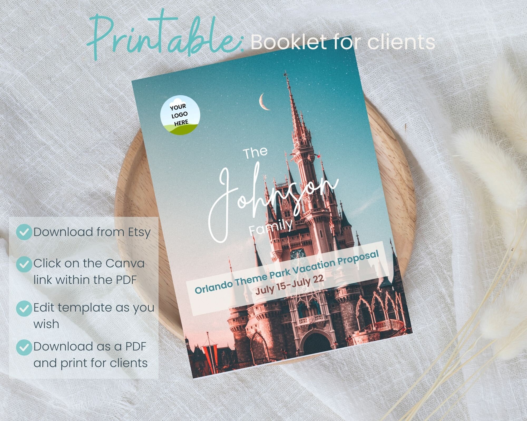 Personalized Proposal Templates Bundle for Travel Agentsorlando Theme