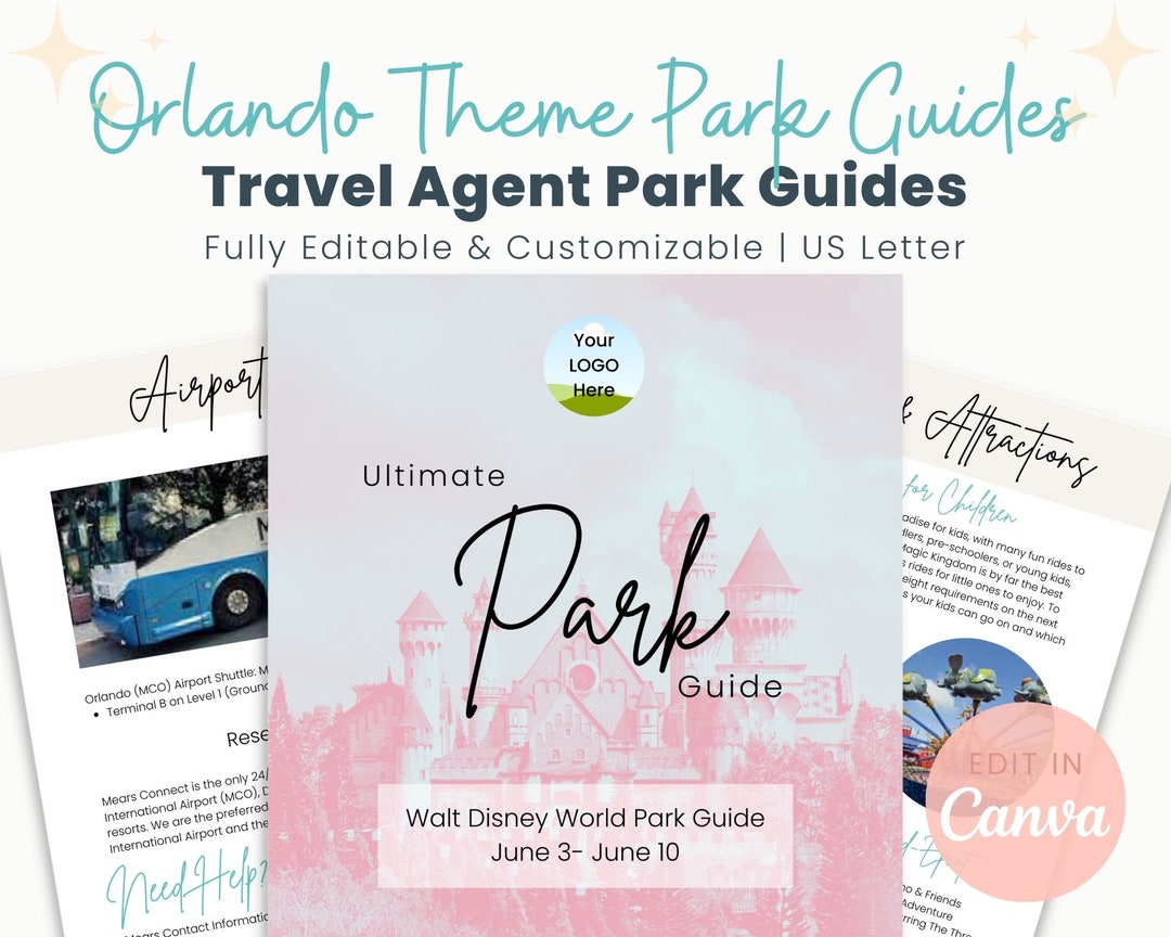 Orlando Theme Park Guides Template Orlando Theme Park Etsy