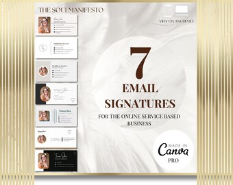 7 Email Signature template bundle to grow your business, Email template Etsy digital download, Canva, professional design, Digital marketing