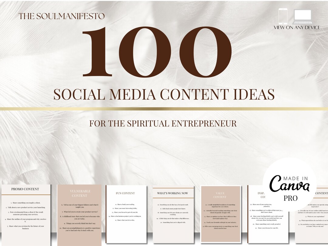 100 Social Media Content Ideas to Create Social Media Posts, Etsy ...