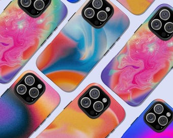 Colorful Aura Phone Case | Protective  Y2K/Gen Z Cover | Abstract iPhone 14 15 16 17 Case